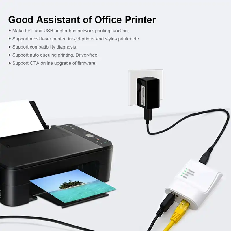 make ethernet printer wireless