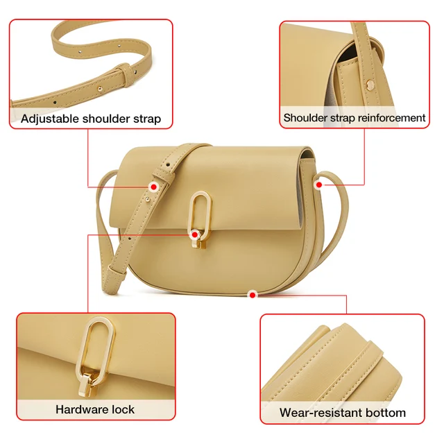 FOXER Ladies Split Leather Casual Shoulder Bag Fashion Commuter Messenger Woman Bag Solid Color High Quality