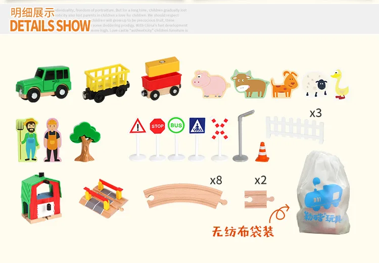 Деревянный поезд трек тема Полицейская машина скорой помощи пожарная сцена совместима с деревянной игрушка BRIO для детей