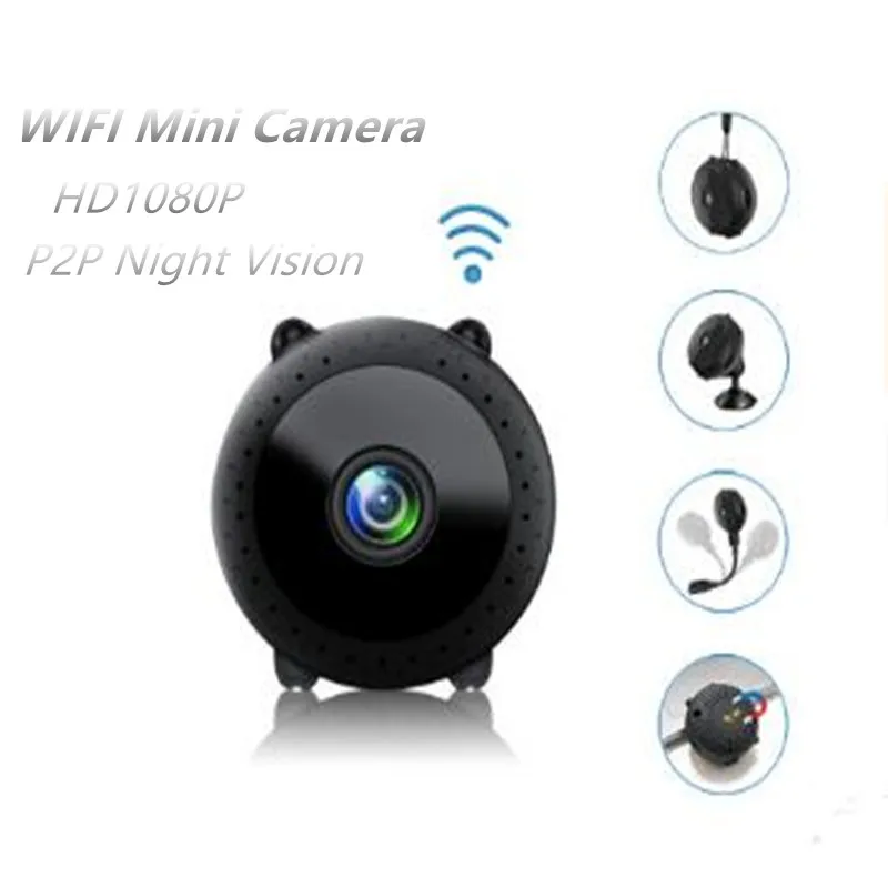 

Wifi Mini Camera P2P Night Vision1080P wireless Baby Monitor Home Security CCTV Infrared Motion Detection SD Card Slot Audio APP