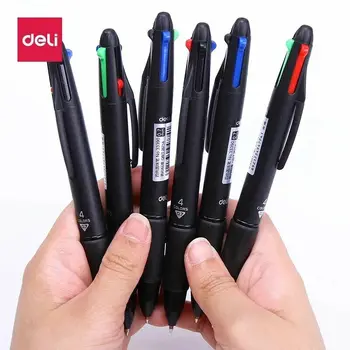

1pc MultiColor Deli Retractable Ballpoint Pens Gel Pen Pen Muti Function 0.7mm Point 4 in 1 Stationery Office school