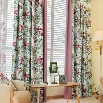 

Fashionable Modern Curtains for Living Dining Room Purple Curtain High Precision Printing Fabric Modern Tulle Customization