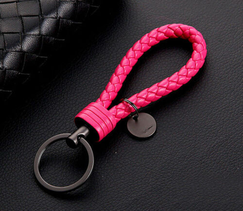Retro Leather Rope Weave Braided Strap Keychain Keyring Car Key Chain Ring Key Fob Sling Jewelry Gift