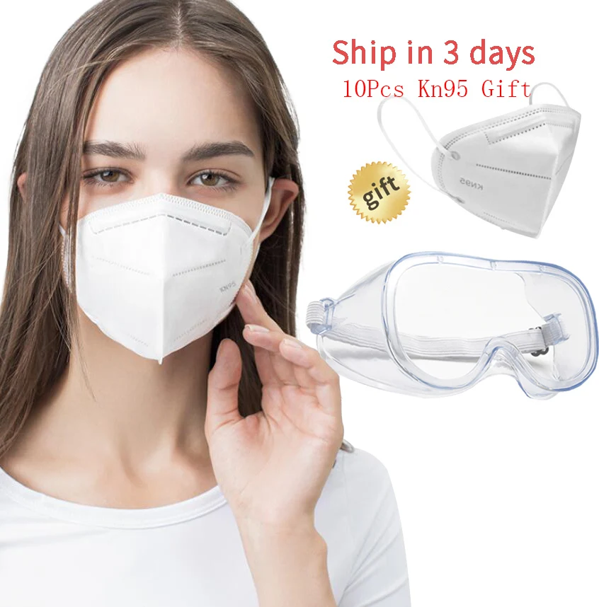 

Eye Face Safety Goggles CE Certification With 10Pcs KN95 Hospital Workplace Mask Anti-Dust Anti-Fog Reusable Protection Glasses