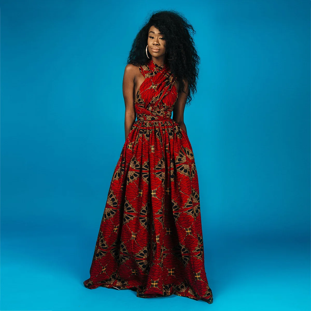 Longue Robe Africaine Wax Pour Femmes 75 Longue robe africaine wax pour femmes 74