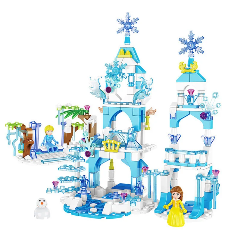 Ice Castle Model Building Blocks Elsa Anna Princess Snow Queen Blocks Compatible legoed City Friends Brick 5