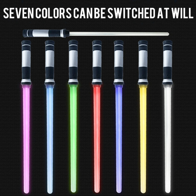 

2pcs LED Flashing Lightsaber Color Flashing Lightstick Sword Kids Toys Cosplay Weapons Prop Glow in the Dark