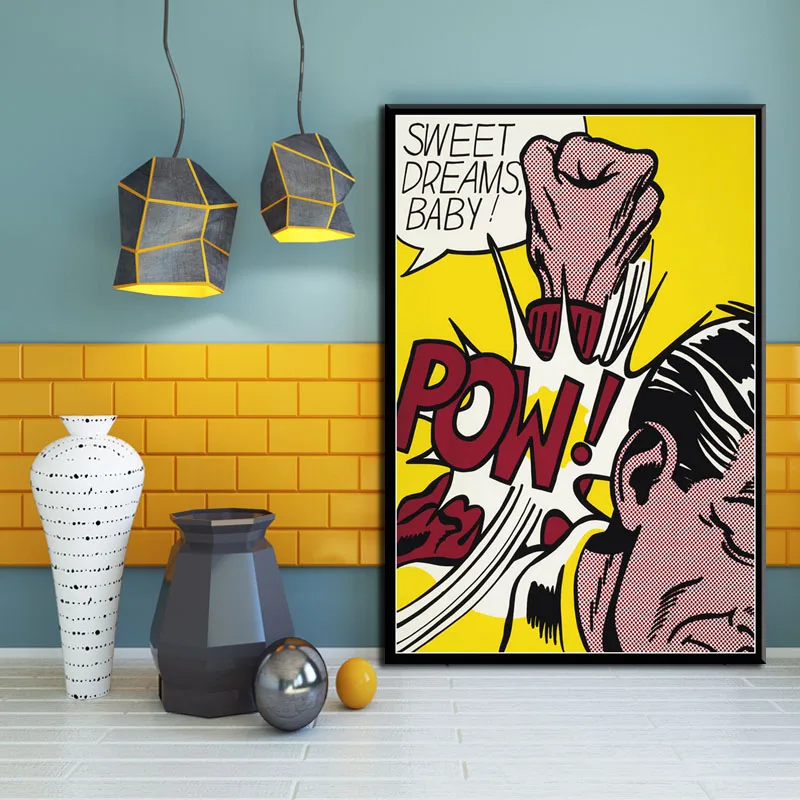 Поп-арт художественное произведение Роя Lichtenstein художественная живопись Шелковый Холст плакат настенный домашний декор