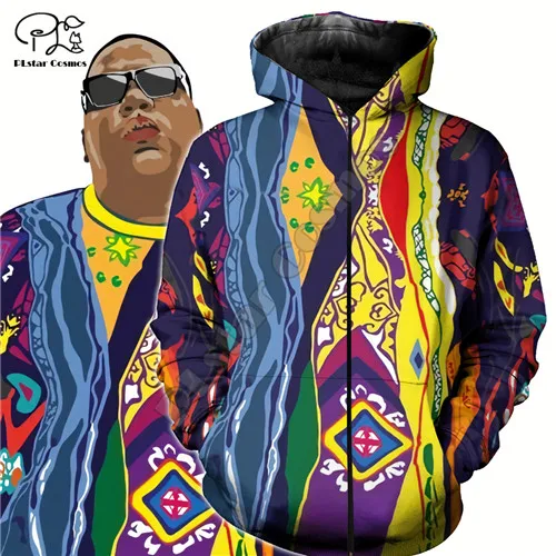 zip hoodie Мужская толстовка унисекс в стиле Харадзюку С 3d принтом в стиле Би. И. Г., толстовка на молнии, пуловер для мужчин, уличная одежда - Цвет: zip hoodie