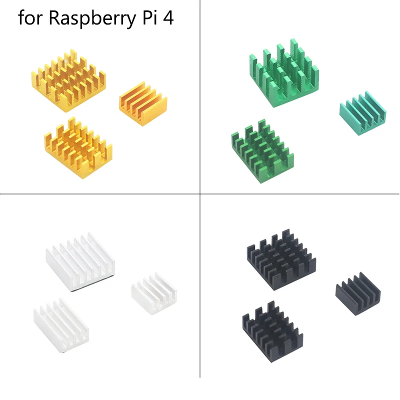 

Raspberry Pi Heatsink Aluminum Heat Sinks Cooled Sink Colden Green Black Silver Cooling Pad for Raspberry Pi 4 Model B