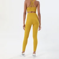 SOISOU Nylon Yoga Set Women's Tracksuit Gym Fitness Set Woman 2 Pieces Leggings Sports Bra Breathable Sportwear Woman Clothes - Image 4