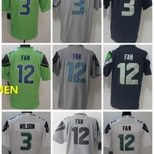 А+++ Качественная мужская футболка для взрослых 3 Рассел Вилсон 12 Вентилятор Сиэтл