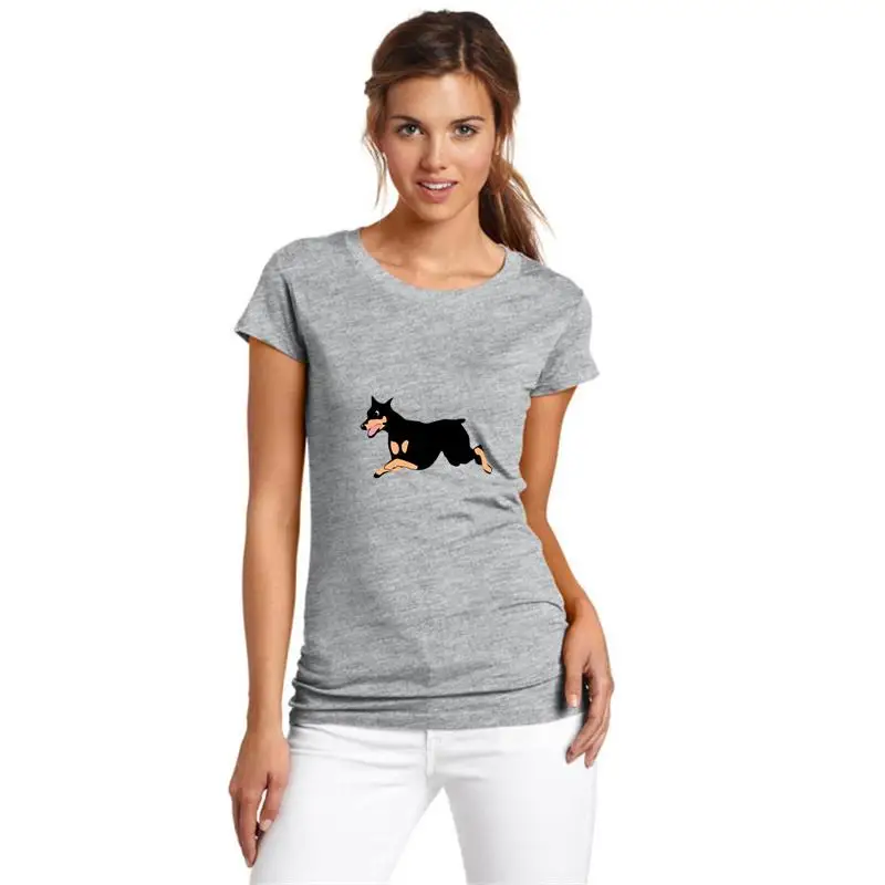 

New Style Cartoon Jumping Doberman tshirt 3xl 4xl 68xl Comfortable Polka Dot Super men's t shirt tee