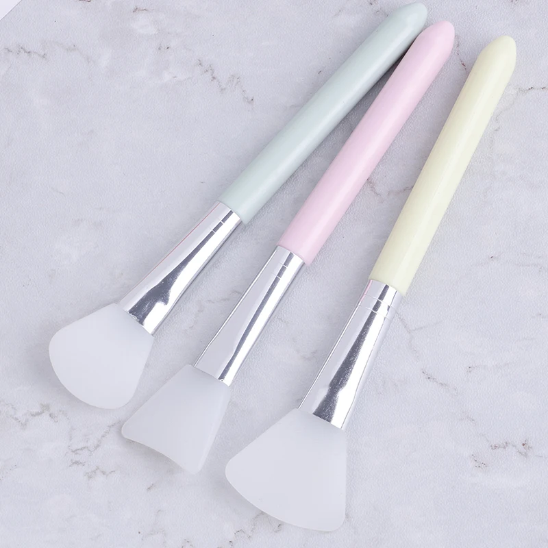 1Pcs Wooden Handle Silicone Mask Brush Soft Skin Care Mud Mixing Face Mask Makeup Brushes Facial Foundation