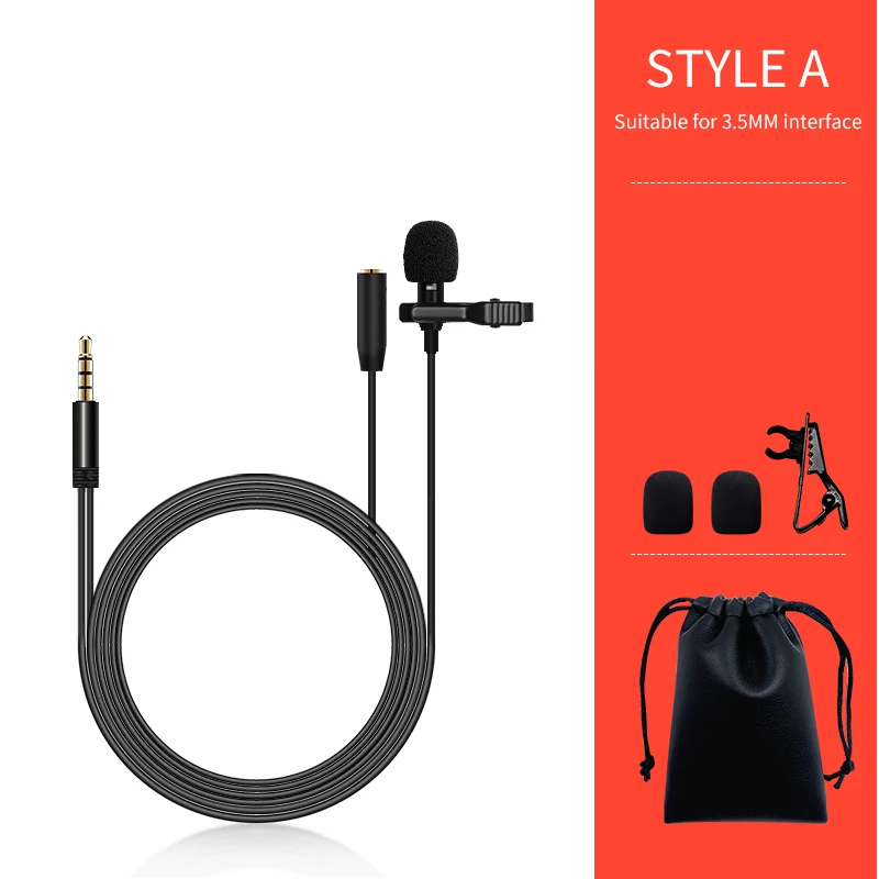 KATELEIYU mobile phone tie clip Bluetooth microphone omnidirectional metal microphone 3 5mm headphone jack Lavalier computer not