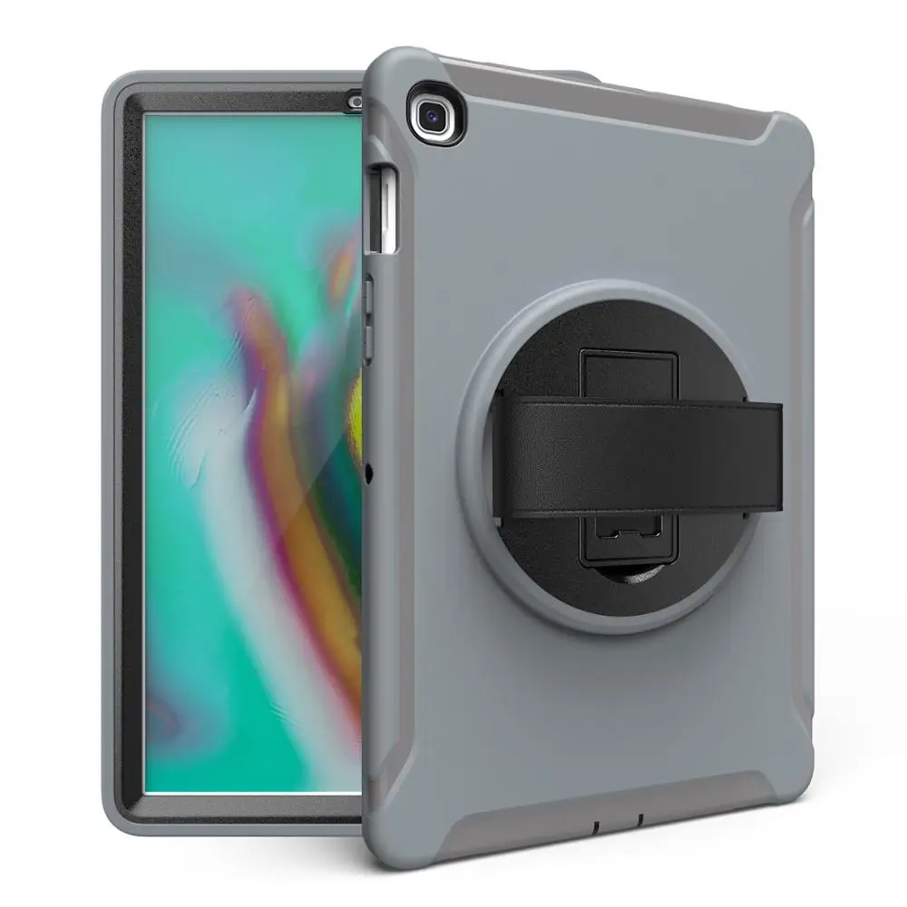 Чехол для samsung Galaxy Tab S5E T720 T725, тяжелый гибридный Чехол-подставка, противоударный бронированный вращающийся на 360 градусов чехол для планшета - Цвет: Gray