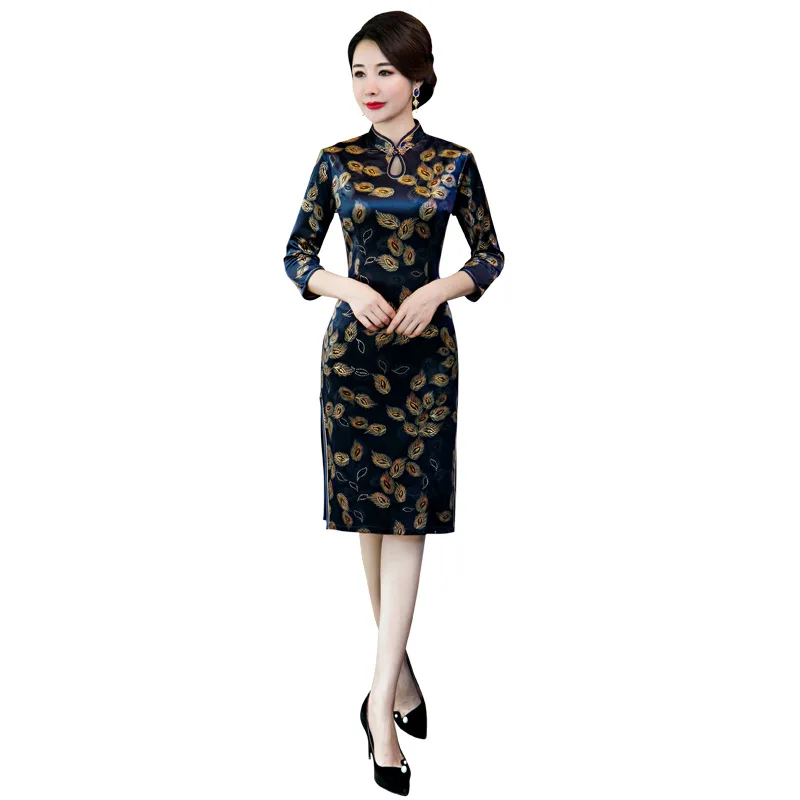 Женское платье с цветочным принтом, Qipao, большой размер 4XL, Сексуальное Мини вечернее платье, винтажное, на пуговицах, Cheongsam, китайское платье, элегантное, Vestidos
