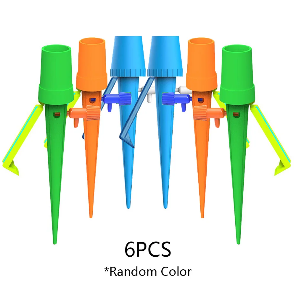 6 шт. автоматическая система капельного орошения Регулируемая Установка водяной горшок устройство для полива с переключателем управления клапаном - Цвет: Многоцветный
