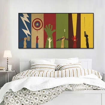 

Marvel and DC Comics Hero Avenger American-Style Living Room Decorative Painting Wall Painting Bedroom Oil Painting Picture