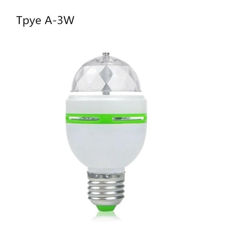 A-3W Мини E27 3 Вт красочный Авто вращающийся RGB светодиодный светильник сценический эффект вечерние лампы диско кристалл магический шар клуб DJ светильник s AC 85-265 в - Цвет: A-3W