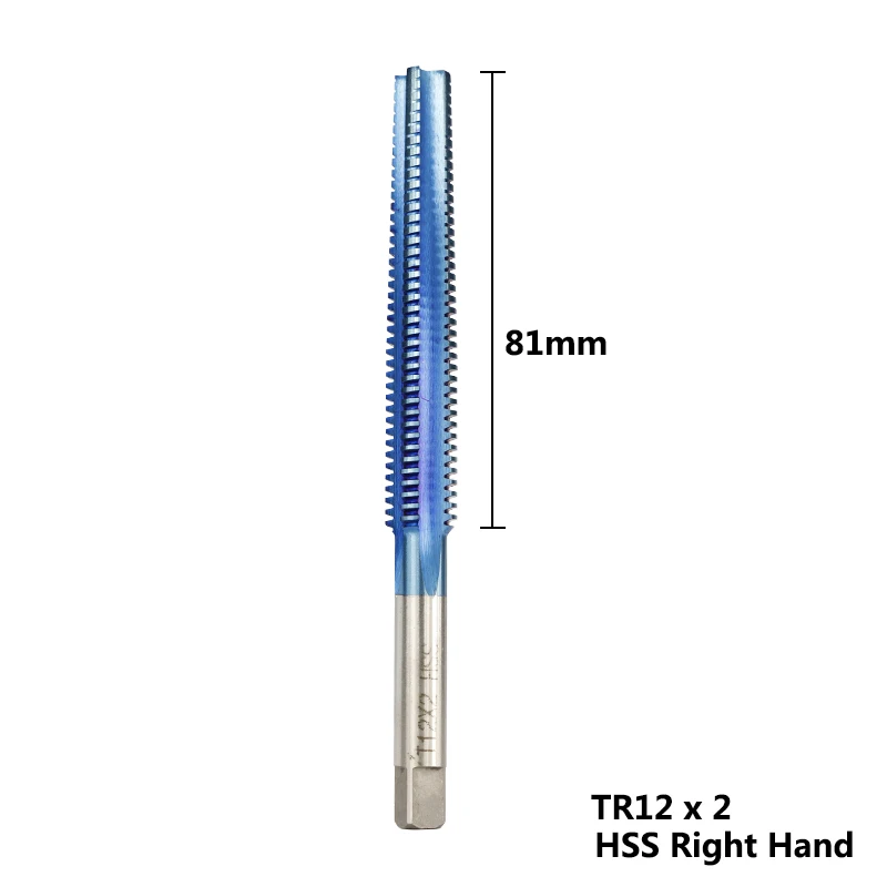 1pc Right Hand TR8-TR16 Trapezoidal Thread Tap For Metal Drilling HSS Screw Tap Drill Bits Nano Blue Coated Metric Machine Tap - Цвет: 1PC TR12X2.0 Right