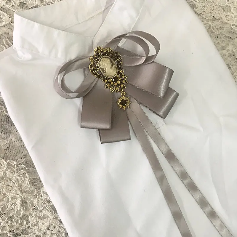 Ribbon Bowtie Мужской женский свитер, рубашка, булавка-ленточка, заколки, галстук-платок, новинка, Свадебная вечеринка, Бабочка, сплав, горный хрусталь, кристалл, галстук-бабочка, Женский Галстук - Цвет: Ribbon Bowtie