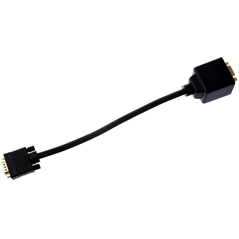 HD15 Lysee Data Cables FULL-Video Splitter :VGA - Color: Black M to VGA HD15 F X 2 1 PC to 2 Monitors HD15 Lysee Data Cables FULL-Video Splitter :VGA - Color: Black M to VGA HD15 F X 2 1 PC to 2 Monitors
