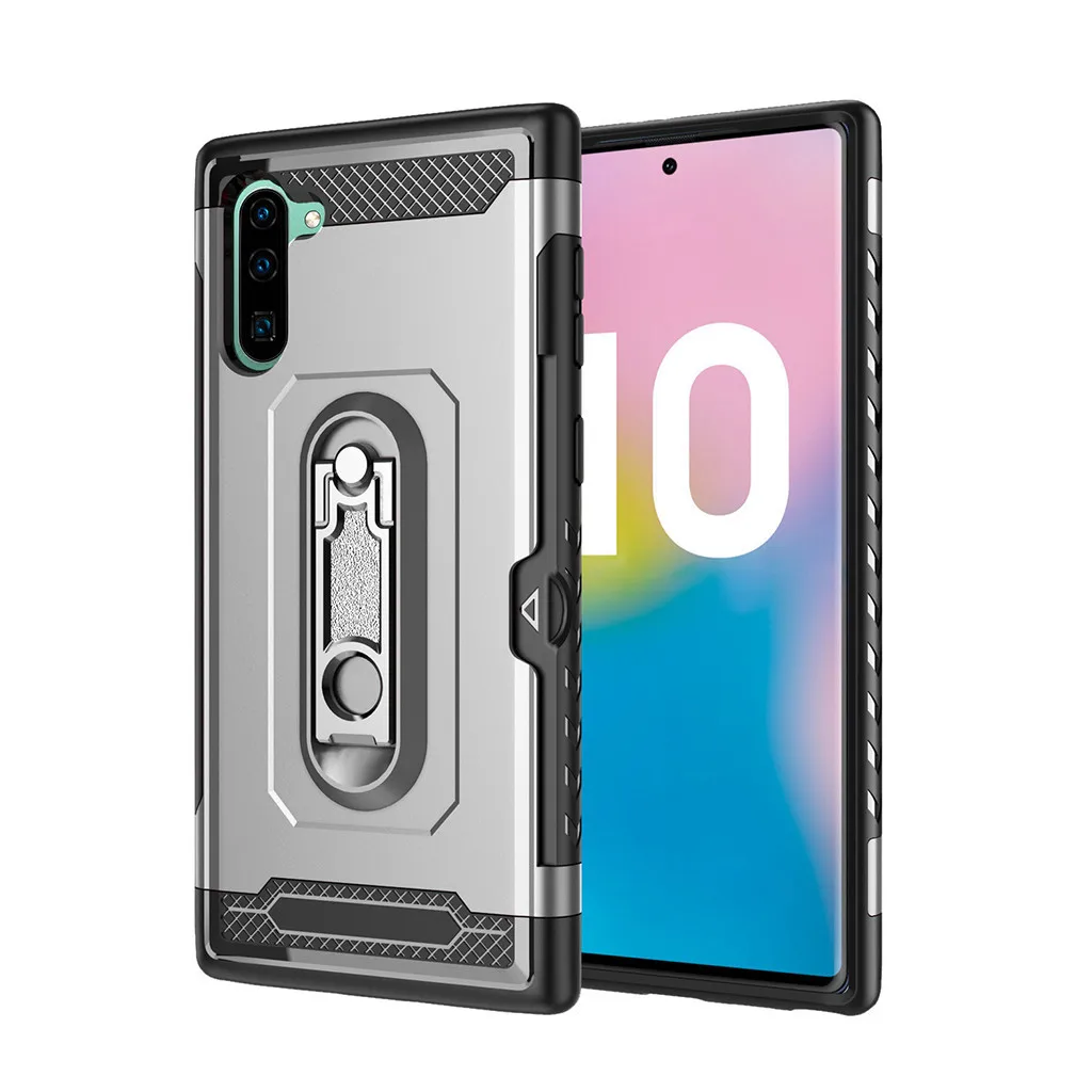 SL Для samsung Galaxy Note 10 Роскошный Жесткий матовый PC+ TPU силиконовый чехол для телефона с функцией подставки противоударный бампер поддержка чехол для телефона - Цвет: SL