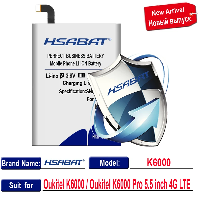 Аккумулятор HSABAT 7350 мАч для Oukitel K6000 / Pro 5 дюйма 4G LTE|Аккумуляторы мобильных