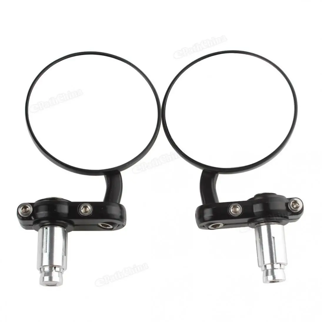 2Pcs Universal Motorcycle Mirror Aluminum Black 22mm Handle Bar End Rearview Side Mirrors Motor Accessories