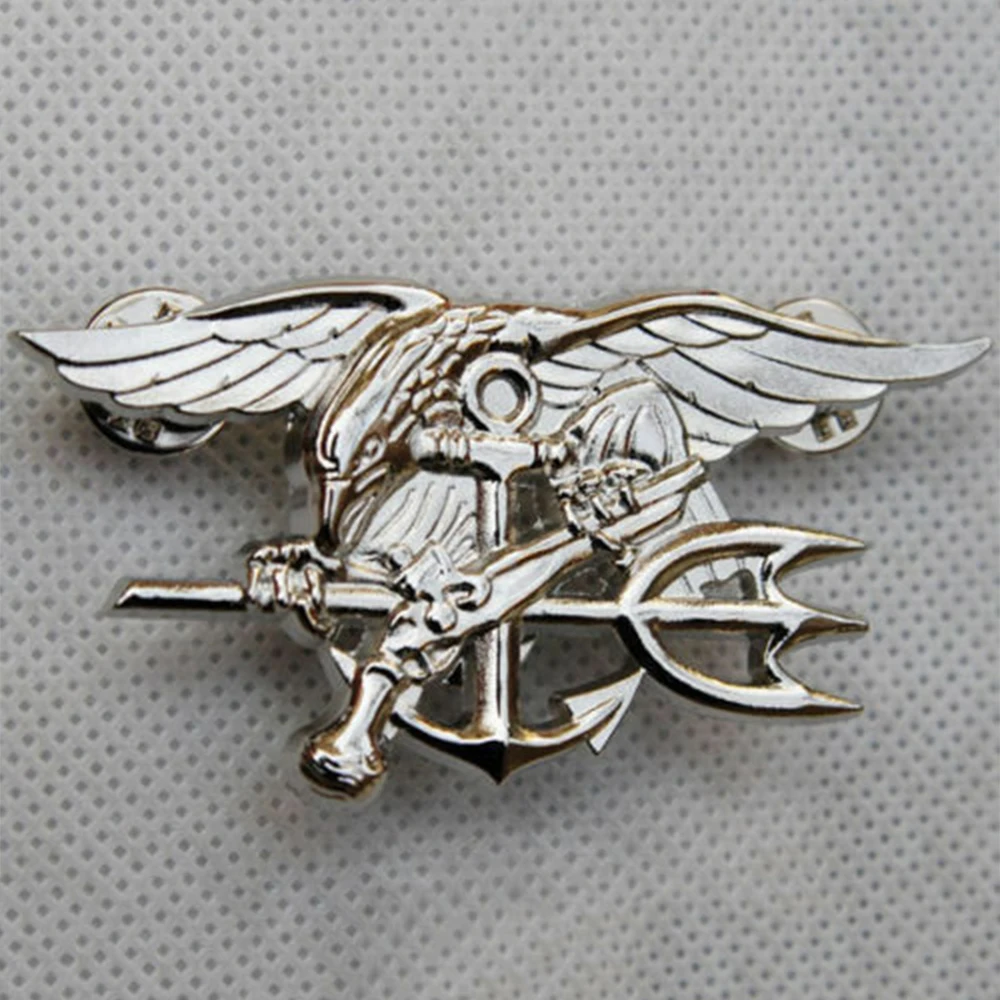 

Серебряный морской котик США Орел якорь трезубец металлический значок INSIGNIA