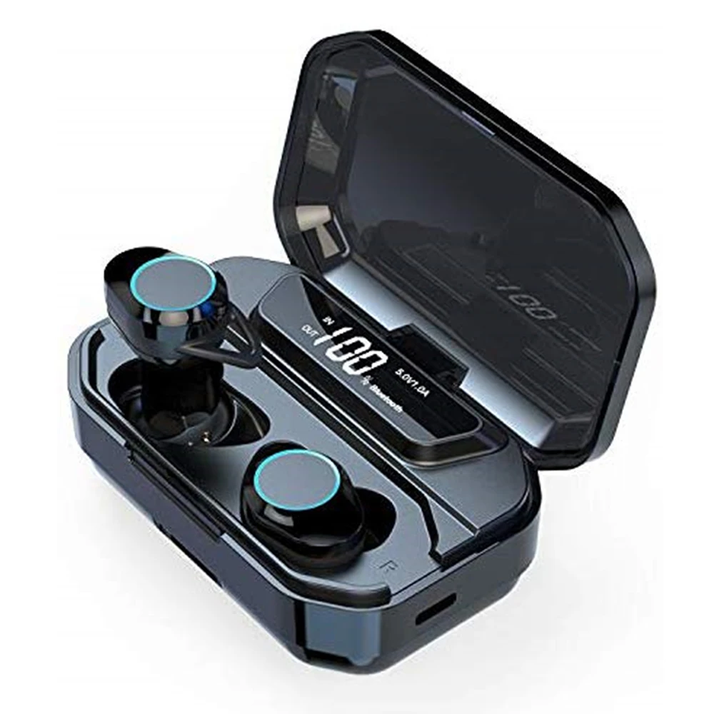 

G02 TWS 5.0 Bluetooth 9D Stereo Earphone Wireless Earphones IPX7 Waterproof Earphones 3300mAh LED Smart Power Bank Phone Holder