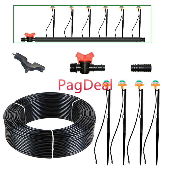 

2018 New Garden Sprinkler Kit 360 Degree Rotating Water Spray Misting Irrigation System 16PE Vavles Hole Punch