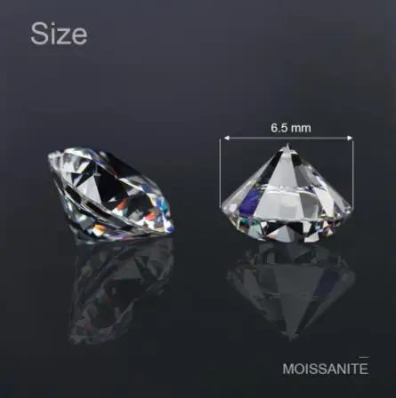 

Moissanite 6.5mm White Color GH 1 Carat Round Excellent Hearts And Arrows Cut lab Grown Moissanite Diamond loose Stone