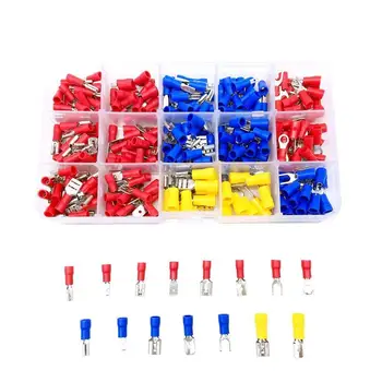 

300pcs/set Insulated Cable Connector Electrical Wire Assorted Crimp Spade Butt Ring Fork Set Ring Lugs Rolled Terminals Kit