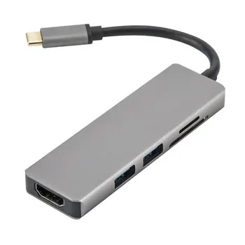 

Thunderbolt 3 hub usb c Dock USB Type C to HDMI USB3.0 cable TF SD Card 5 IN1 Adapter Splitter for Macbook Pro 2017 Dell XPS 13