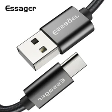 Essager светодиодный кабель usb type C 3 м кабель для быстрой зарядки кабель usbc для Xiaomi K20 samsung Oneplus 7 Pro мобильный телефон USB-C зарядное устройство