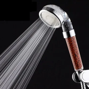 

XUNZHE 3-Mode Adjustable High Pressure Stone Fow Hand Shower With Negative Ion Activated Ceramic Ball Shower Head
