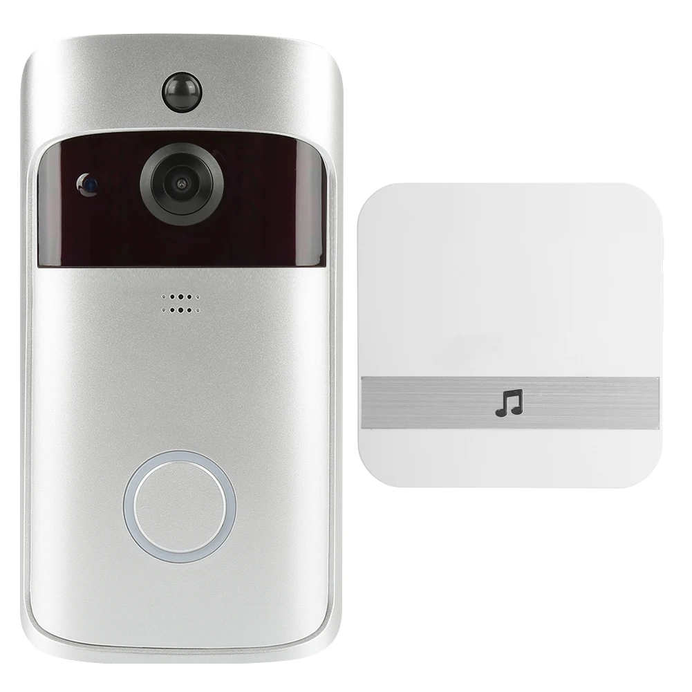 Умный IP видеосвязь Wi-Fi видео дверной телефон дверной звонок Беспроводная камера Wi-Fi для дверного звонка для квартиры ИК-сигнализация беспроводная камера безопасности - Цвет: With Door Bell