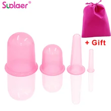 Силиконовые медицинские банки для терапии тела чашки набор для лица шеи спины глаза массаж вакуумные банки антицеллюлитный массажер на присоске лечение