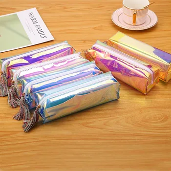 

Kawaii Iridescent Laser Pencil Case Quality PU School Supplies Waterproof Stationery Gift Pencilcase School Cute Pencil Box