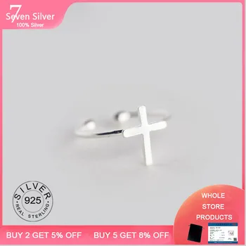 

Geometric Cross Personality Ring 925 Sterling Silver For Women Birthday Party Fine jewelry New 2018 Accessories