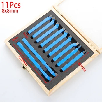 

11pcs Carbide External Milling Cutting Turning Boring Tool Lathe Tool 8mm for Mini Lathe