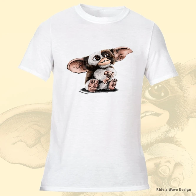 Gizmo gremlins футболка одежда модная с круглым вырезом 100% хлопковые футболки Мужская