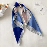 2022 jedwabny szal drukuj chustka na włosy kota Wrap apaszka kobiet Satin plac szalik dla kobiet z pałąkiem na głowę Foulard hidżab chustka 3
