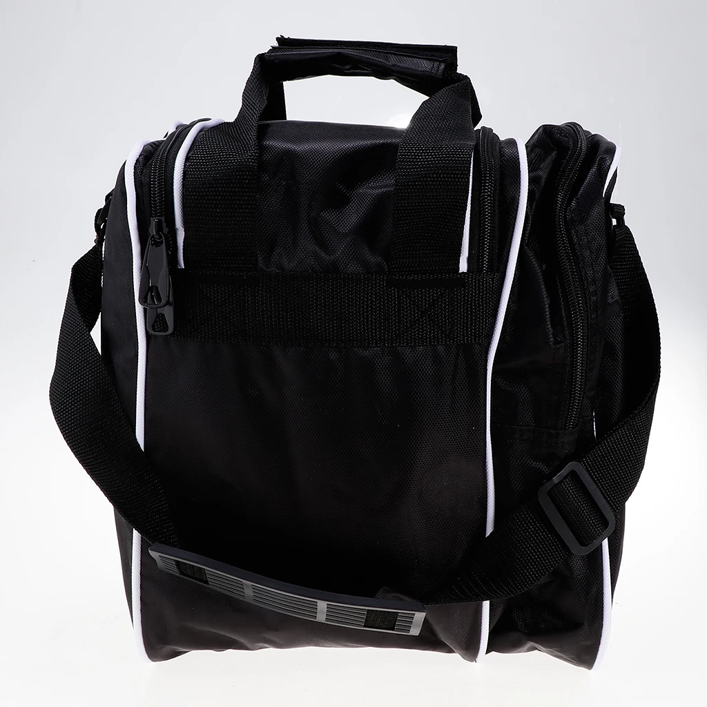 Portable Bowling Ball Storage Case Ball Carrier Bag Single Ball Tote Bag Pocket with Base with Two Side Pockets