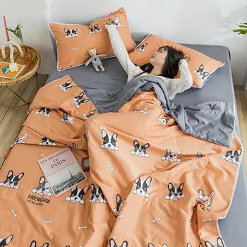 

2020 New Washed Cotton Single Double Summer Quilt Machine Washable Cotton Cool Air Conditioning Comforter Suitable for Adults