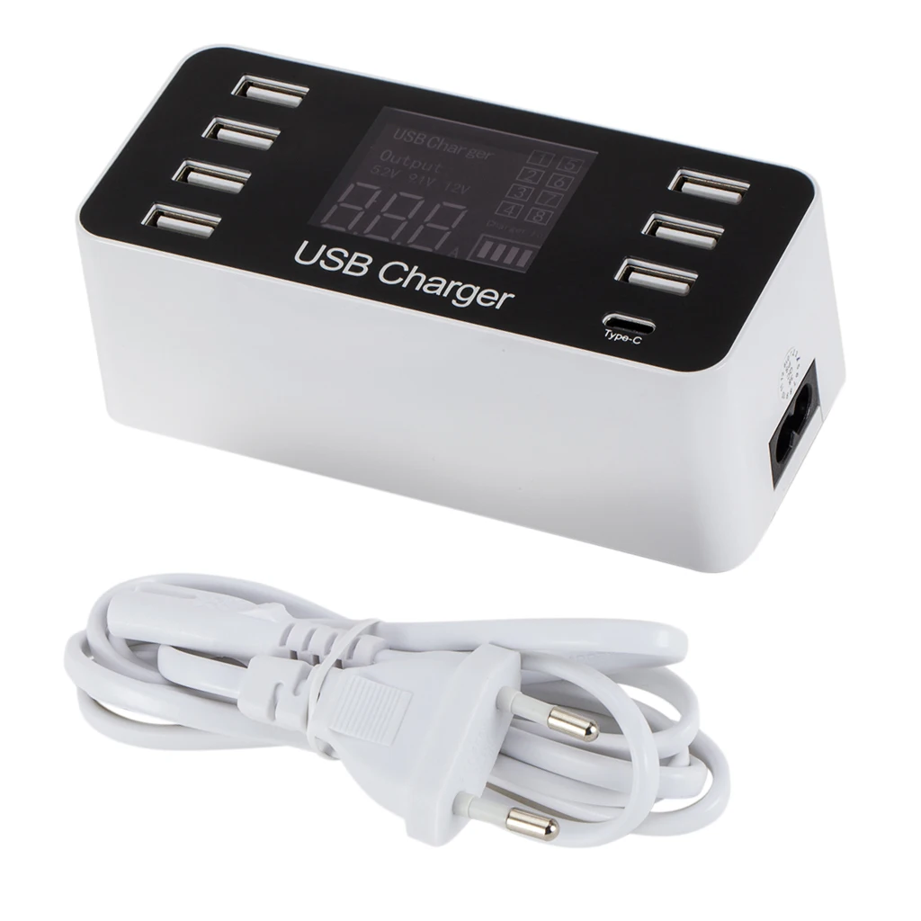 Multiport 7 Port Desktop Smart USB Type C 5V/8A  Charger For iPad Tablet PCs Smartphone Chargering Multi-port Charging
