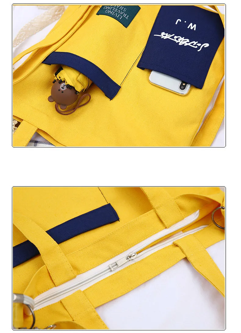 Холщовая Сумка Женская Корейская версия одноцветная Студенческая сумка-мессенджер многофункциональная Повседневная Зеленая Пляжная сумка для покупок