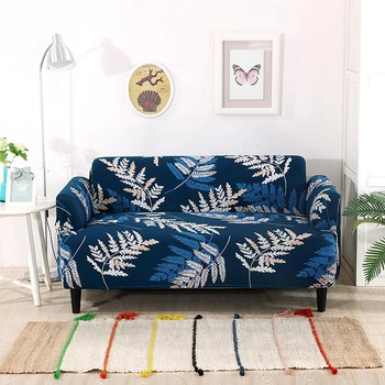 

Elastic Corner Sofa Cover for Living Room Navy Blue Vintage Single Love 3 4 Seater Armchair L Type Stretch Sectional Couch Cover